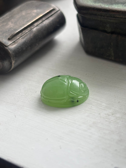 Nephrite Jade Scarab 16X12mm Oval