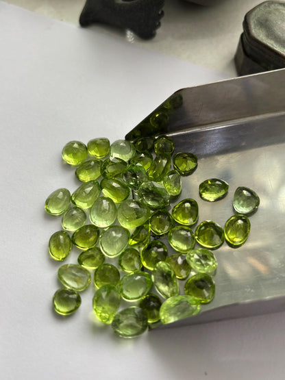 Faceted Green Peridot | Uneven Cut Loose Gems for Handmade Jewelry