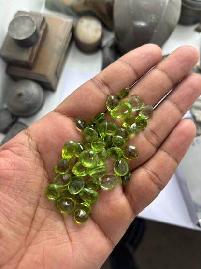Faceted Green Peridot | Uneven Cut Loose Gems for Handmade Jewelry