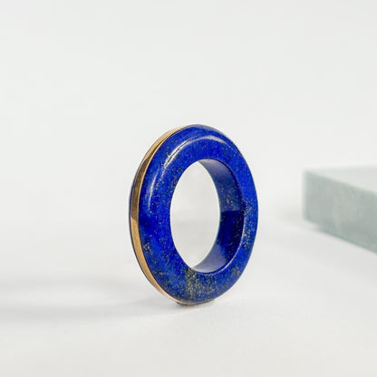 One of a Kind Lapis Lazuli Stackable Ring in 18k Recycled Solid Gold | Handmade Gemstone Ring | Eco-Friendly Fine Jewelery