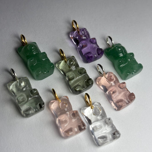 Handcarved Bear Pendant in Natural Gemstone | Precision Carved Animal Charm | Crystal Animal Totem Necklace | Healing Stone Jewelry Gift