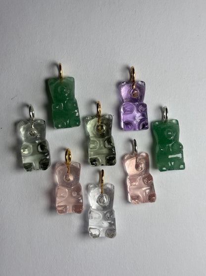 Handcarved Bear Pendant in Natural Gemstone | Precision Carved Animal Charm | Crystal Animal Totem Necklace | Healing Stone Jewelry Gift