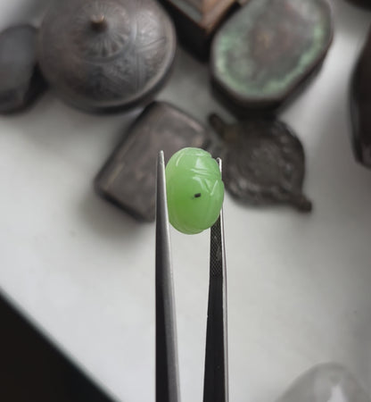 Nephrite Jade Scarab 16X12mm Oval